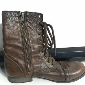Steve Madden Troopa Brown Leather Boots